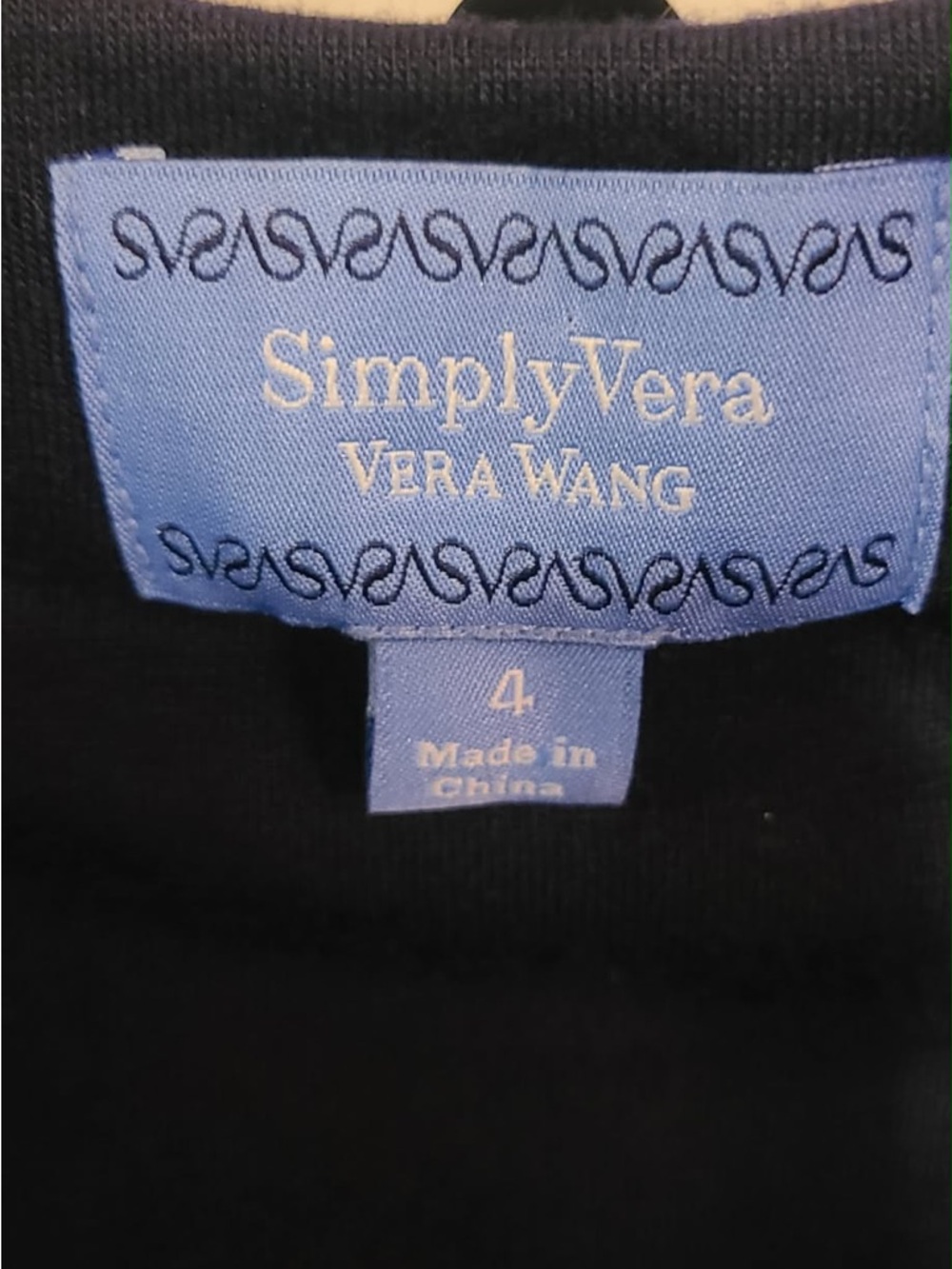Simply Vera Vera Wang Navy and Black Midi Dress with Embellished Straps - Picture 2 of 16